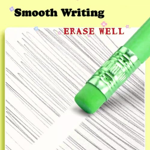 Green Pencils #2 HB with Erasers, Triangle, Flower Shavings, 12 Pack | Triangle Grip for Kids, School and Homework, Drawing and Crafts, Creative Learning, Party Favors, Goodie Bags, Holiday Gifts - style: Green Triangular Pencils