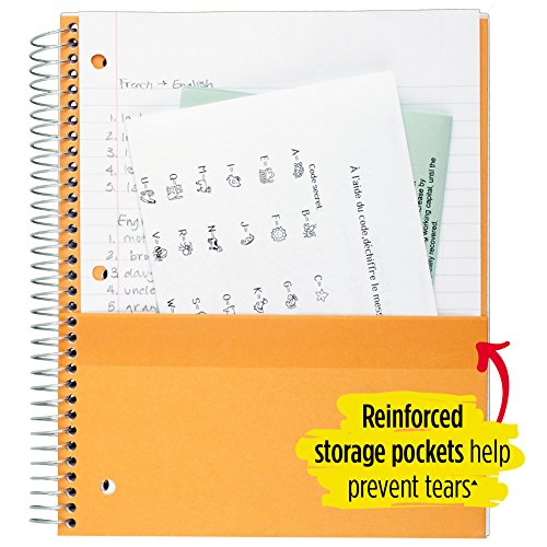 Five Star Spiral Notebooks, 5 Subject, Wide Ruled Paper, 200 Sheets, 10-1/2" x 8", Black, Blue, 2 Pack (73037) - color: Black-Blue