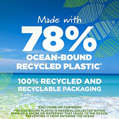 BIC Ecolutions Ocean-Bound Plastic Gel Pens, Medium Point (1.0mm), 12-Count Pack, Retractable Blue Ink Pens Made from 78% Ocean-Bound Recycled Plastic Excluding Ink Cartridge - color: Blue