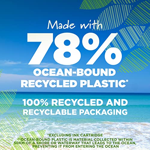BIC Ecolutions Ocean-Bound Plastic Gel Pens, Medium Point (0.7 mm), 12-Count Pack, Retractable Assorted Ink Pens Made from 78% Ocean-Bound Recycled Plastic Excluding Ink Cartridge - color: Pink, Light Blue, Red, Purple