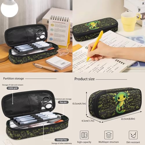 17 Inch Kid's 4PCS Backpack Set, Back to School Essentials | Insulated lunch box, water bottle pouch, pencil case, lightweight, padded shoulder straps, for elementary, middle school - color: Green Axolotl