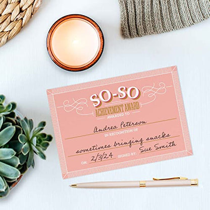 Snarky Achievement Certificate Fill in Sticky Note Pads / 6" x 4" Repositionable Office Humor Award Sticky Pads / 50 Sheets Per Pad/Set of 5 Designs/Made in USA - color: Snarky