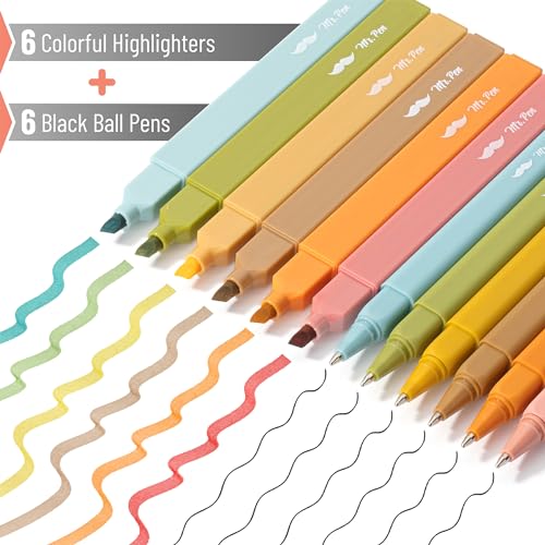 Mr. Pen- Aesthetic Highlighters and Pens No Bleed, 12 Pack, Black Ink Pens | Warm Fall, Bible Highlighters and Pens No Bleed, Fast Dry and No Smear for Bible Journaling, Planner, School Supplies - color: Warm Fall, size: 12 Pack