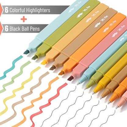 Mr. Pen- Aesthetic Highlighters and Pens No Bleed, 12 Pack, Black Ink Pens | Warm Fall, Bible Highlighters and Pens No Bleed, Fast Dry and No Smear for Bible Journaling, Planner, School Supplies - color: Warm Fall, size: 12 Pack