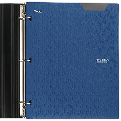 Five Star 2-Pocket Folder,Plastic Folder with Stay-Put Tabs,Fits 3-Ring Binder,Holds 8-1/2" x 11" Paper,Pacific Blue (333420C-ECM),(Pack of 2) - color: Pacific Blue (Pack of 2)