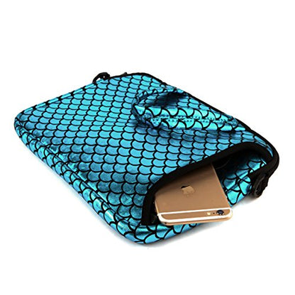 11.6-Inch Laptop Shoulder Messenger Carrying Bag Case Sleeve For 11" 11.6" 12" 12.5 inch Macbook/Notebook/Chromebook - color: Blue