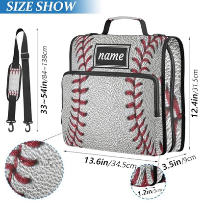 Kcldeci Personalized Zipper Binder 3 Ring，Baseball Ball Dirty Dark Baseball Red Stitching Custom Zipper Binder Organizer 1.5inch for School and Office Expanding File Folder - color: E18