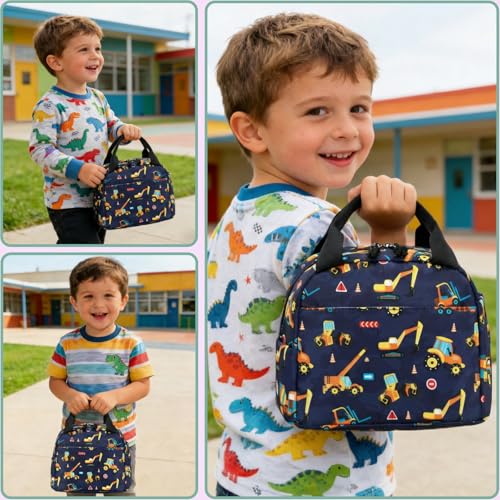 CAMTOP Boys Lunch Box Kids Insulated Lunch Bag Kids Cute Lunchbox for Boys Loncheras Para Niños - color: Truck