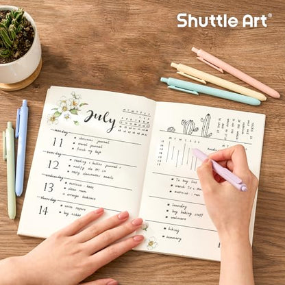 Shuttle Art Retractable Mild Gel Ink Pens - 11 Pack Black Fine Point Pens for Journaling, Taking Notes, School & Office - color: 11 Black Ink