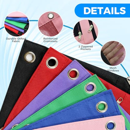 36Pcs Pencil Pouch for 3 Ring Binder - Pen Case 3 Hole Pencil Pouch Zipper Bag Holder Bulk Accessories Clear Window Aesthetic Organizer Pockets