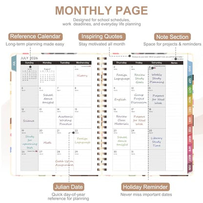 Planner 2026-2027, Weekly and Monthly Academic Year Calendar Planner, July 2026 - June 2027, Daily Agenda Book for Office School Supplies, Letter Size(8.5'' x 11'') - color: 2607-Dachshund, size: 8.5"x11"(Jul 2026-Jun 2027)