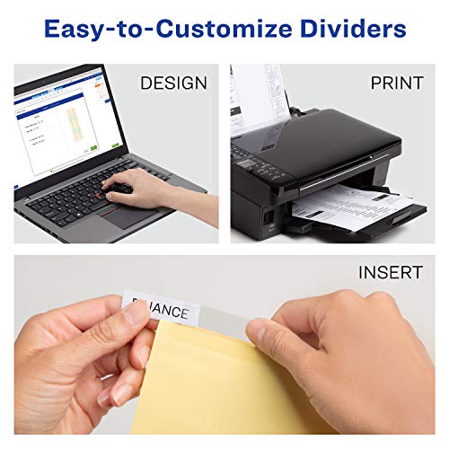 Avery 8-Tab Binder Dividers, Insertable Clear Big Tabs, 48 Packs (11112) - style: 48 Sets