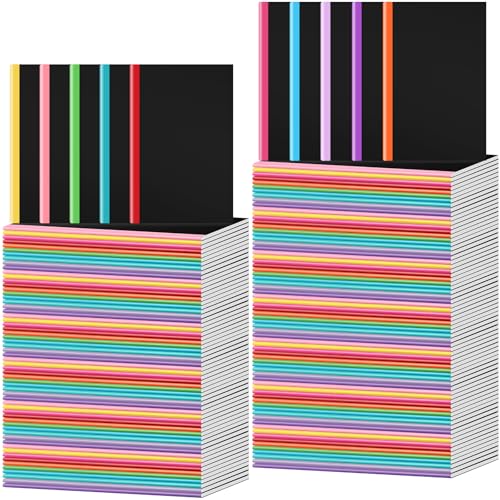 Handepo 100 Pack A5 Composition Notebooks Bulk 5"x8" Wide Ruled Kraft Soft Cover Journals, 60 Pages Journals Bulk School Supplies for Students Classroom Office - color: Novel Color, size: A5