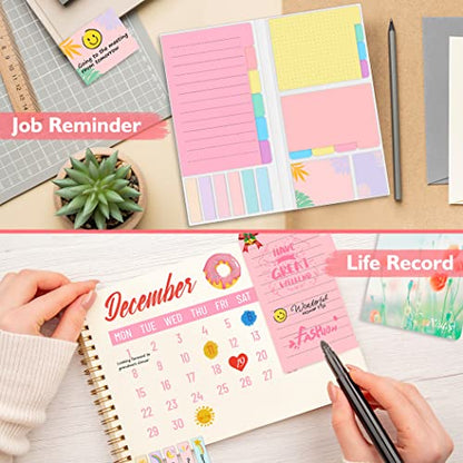 Sticky Notes Set, Post Self-Stick Notes Pads for Journaling Notebook Planner Study, Office Supplies College Essentials Back to School Supplies for High School Students Teen Girl Gifts Preppy - color: Pastel
