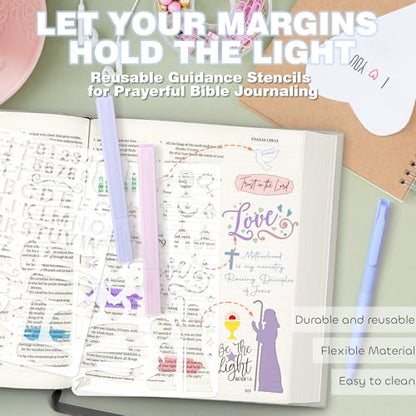 53 Pcs Bible Study Supplies, Bible Study Kit Journaling Supplies with 12 Bible Highlighters No Bleed and Tabs, 6 Pens, 6 Bookmarks, Books of the Bible Sticker and More, Christian Gifts for Women - color: Morandi