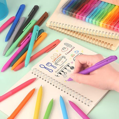 Bribobo Colored Gel Pens, 0.5mm Quick Dry Fine Point Pen, 18 PCS | Smooth Writing Pens for Note Taking and Journaling