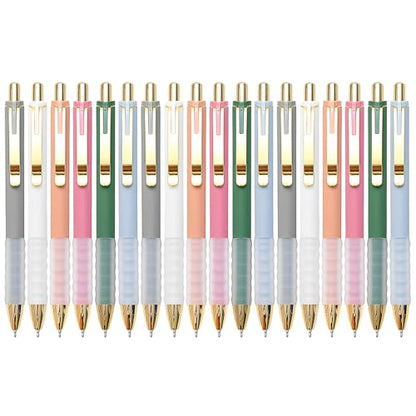 Linbsunne Ballpoint Pens Black Medium Point 1mm with Super Soft Grip Ball Point Pen for Men Women Retractable(gold-18 pcs) - color: gold-18 pcs