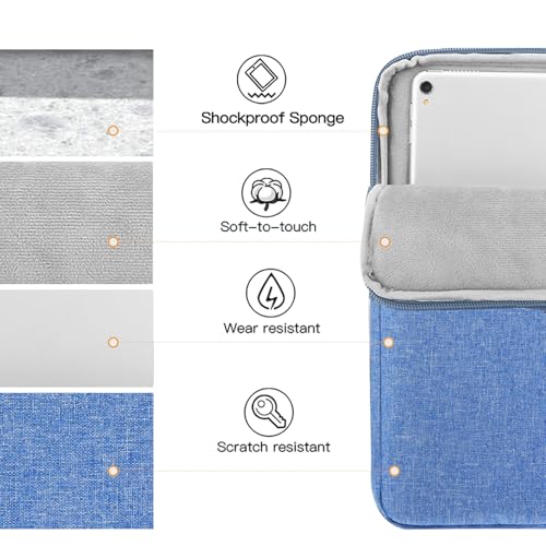 TiMOVO 9-11" Tablet Sleeve Bag, Sky Blue | Fit iPad 11" A16 2025 / 10.9"/10.2" / Air 11" 5/4 Gen / Galaxy Tab A9+/A11Plus 11", Fit Smart Keyboard - color: Sky Blue, size: 9-11 Inch