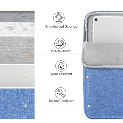 TiMOVO 9-11" Tablet Sleeve Bag, Sky Blue | Fit iPad 11" A16 2025 / 10.9"/10.2" / Air 11" 5/4 Gen / Galaxy Tab A9+/A11Plus 11", Fit Smart Keyboard - color: Sky Blue, size: 9-11 Inch