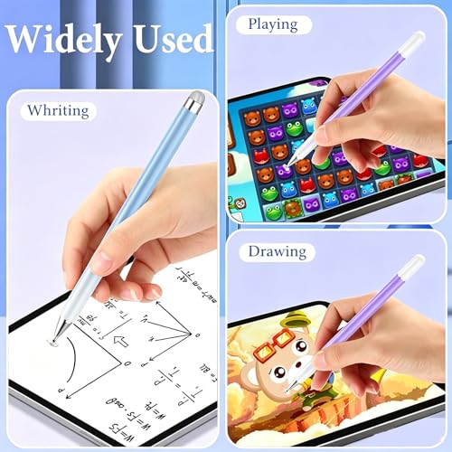 Stylus Pens for Touch Screens, High Precision Magnetic Disc Universal Stylus Pen for iPad, 2-in-1 iPad Pen Compatible with Nintendo Switch/iPhone/iPad/Android Tablets(Blue/Purple) - color: Blue+Purple