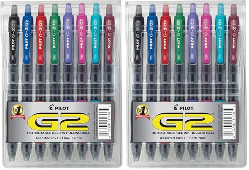 PILOT G2 Premium Gel Pens, Gel Roller Pens, Fine Point 0.7 mm Assorted Colors 8,(Pack of 2) - size: 8 Count (Pack of 2)