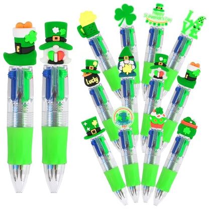 DIYASY 30 Pcs St. Patrick's Day Mini Multicolor Ballpoint Pens, St. Patrick's 4-in-1 Multicolored Retractable Pen Bulk Cute Pens Supplies - style: St. Patrick's 2
