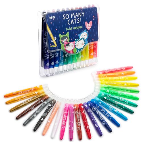 M&G 24 Colors Washable Non-Toxic Crayon Set for artists Coloring, Stocking Stuffers & Christmas Holiday Gifts, Twistable Crayons for artists - color: 24 colors