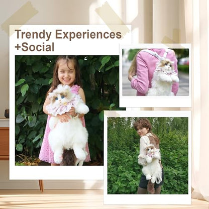 Chongker Cat Shaped Backpack - Handcrafted Stuffed Animals Plush Bag with Adjustable Shoulder, Crossbody, and Handbag Straps (Ragdoll Bag) - style: Ragdoll Bag