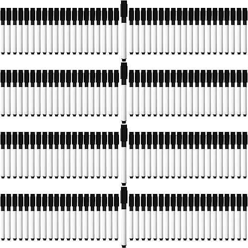 Kosiz 200 Pcs Magnetic Dry Erase Markers Fine Point Tip Whiteboard Markers with Eraser Cap Magnetic Dry Erase Pens Erasable Pens for Whiteboard Dry Boards(Black) - color: Black