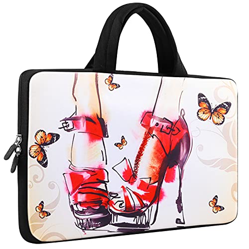 icolor 14 15 15.4 15.6 inch Laptop Handle bag Computer Protect Case Pouch Holder Notebook Sleeve Neoprene Cover Soft Carring Travel Case for Dell Lenovo Toshiba HP Chromebook ASUS Acer Shoes ICB-12 - color: Girl High-heeled Shoes
