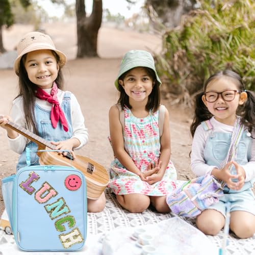 GYEUKHAM Insulated Lunch Bag for Women Girl Teen large Insulated Kid Lunch Bag,Large Reusable Cute Cooler Bag for School Work Picnic,Blue Alphabet - color: Blue Alphabet