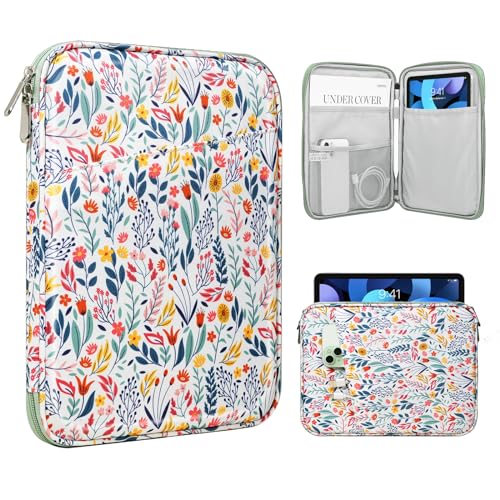TiMOVO 9-11" Tablet Sleeve Bag for iPad 11-inch A16 2025, iPad 10.9"/10.2"| Air 11 Inch/5th/4th Gen. 10.9", Galaxy Tab A9+/A11Plus 11", Protective Bag with Pocket, Flowers - color: Ac-Flowers, size: 9-11 Inch