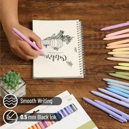 Mr. Pen- Retractable Gel Pens, 22 Pack, Black Ink, Mild Pastel Barrel | Fine Point 0.5 mm, Fast Dry, Smooth Writing, Cute Gel Ink Pens Bulk for Drawing, Writing Planner and School Supplies