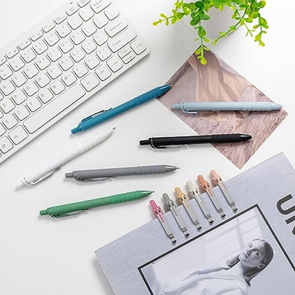 Aisibeiger Ballpoint Pens Black Ink Ball Point Pen with Super Soft Grip Medium Point 1.0mm Office Pens (Silver 12-count) - color: Silver 12-count