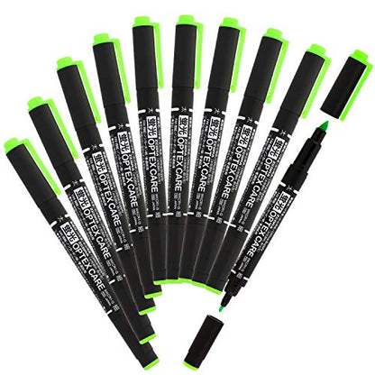 ZEBRA B-WKCR1-G Highlighter, Optex Care, Green, 10 Pens - color: Green 10pcs