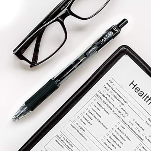 Zebra Pen Sarasa Dry X20 Retractable Gel Pens, 0.7mm Medium Point, Black Ink with Rapid Dry Ink Technology, Ideal for the Left-Handed, Eliminates Smudging and Smearing in Seconds, 24-Pack (14680) - color: Black C