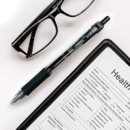 Zebra Pen Sarasa Dry X20 Retractable Gel Pens, 0.7mm Medium Point, Black Ink with Rapid Dry Ink Technology, Ideal for the Left-Handed, Eliminates Smudging and Smearing in Seconds, 24-Pack (14680) - color: Black C