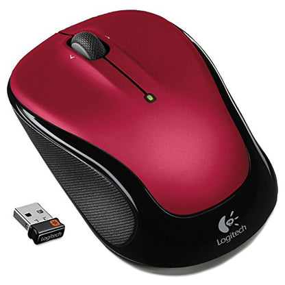 Logitech Laser Wireless Mouse-Wireless Laser Mouse, 2-1/2"x-4-1/2 x1-3/4, Red - color: Red