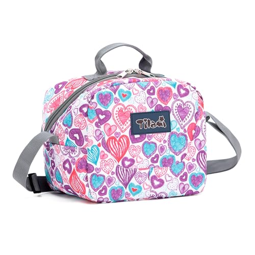 NEW TILAMI Kids Lunch Bag Double Insulated for tilami Rolling Backpack Girls Boys forTravel School Picnic, Cherry Heart - color: Cherry Heart