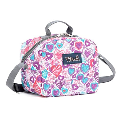 NEW TILAMI Kids Lunch Bag Double Insulated for tilami Rolling Backpack Girls Boys forTravel School Picnic, Cherry Heart - color: Cherry Heart