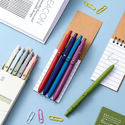 Epakh 10 Pcs Gel Pens, 0.5mm Quick Dry Black Ink Pens Fine Point Smooth Writing Pens Retractable Ballpoint Pens, Aesthetic Pens Office Supplies Gifts for Women Men School Office(Rustic Color) - color: Black, style: Modern