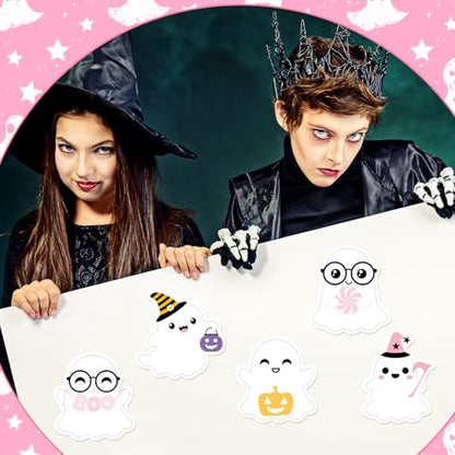 Yinder 24 Pads Cute Sticky Notes Fun Kawaii Ghost Sticky Notes Pads Bulk Cartoon Memo Self Adhesive Gift for Valentines Veterinary Office School Tab Party Supplies - style: Ghost