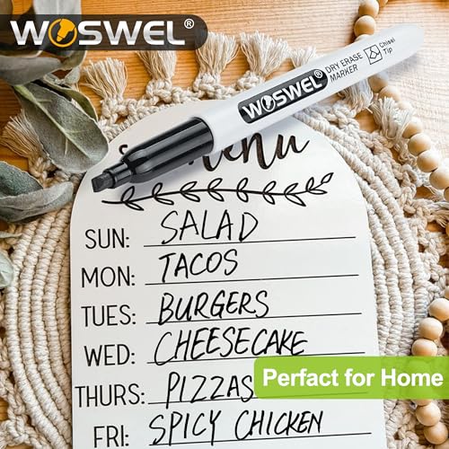 WOSWEL Dry Erase Markers,24 Pack Black Chisel Tip Whiteboard Markers, Chisel Point Low Odor Dry Erase Marker for School Office and Home