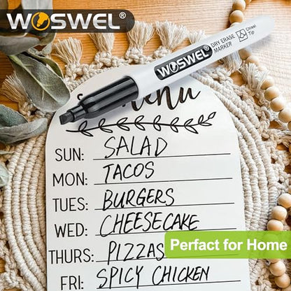 WOSWEL Dry Erase Markers,24 Pack Black Chisel Tip Whiteboard Markers, Chisel Point Low Odor Dry Erase Marker for School Office and Home