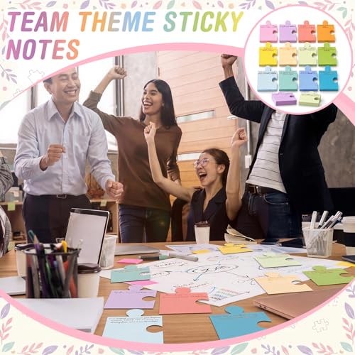 Yinder 24 Pads Team Employee Appreciation Sticky Notes Pads Bulk Cartoon Memo Self Adhesive Gift Office Desk Decor Team Retirement Farewell Gifts for Staff Coworker Teacher - style: Team