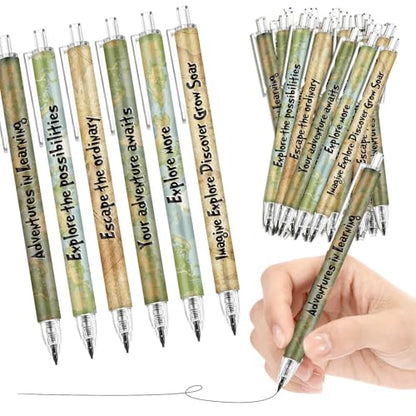 Sinload 60 Pcs Mechanical Pencil Bulk, 0.7 mm Cute Motivational Mechanical Pencil for Writing, Sketching, Drawing, Gifts from Teacher Reward Office Supplies Bee Party(Explore) - style: Explore