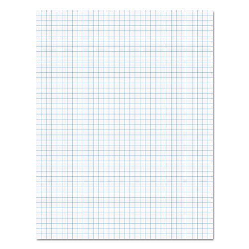 Ampad 8 1/2 x 11 Inches White Quad Pad, 4 Square Inch, 50 Sheets, 1 Each (22-030C) - size: 50 Count (Pack of 1)