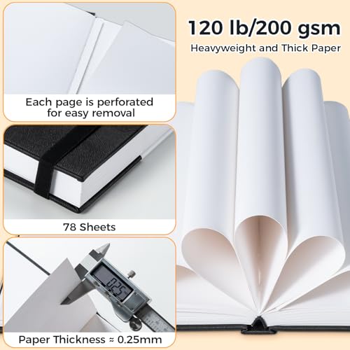 Ohuhu 2 Pack Marker Paper Pad Art Sketchbook for Drawing and Sketching | 8.3"x8.3"&8.3"x11.7" Art Sketch Book Drawing Papers Each Size Holds 78 Sheets/156 Pages -120 LB/200 GSM -Hardcover Sketch Pad - size: 8.3" x 8.3 " and 8.3" x 11.7"