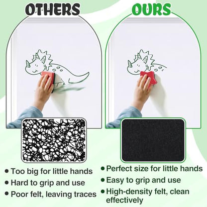 24Pcs Strong Magnetic Dry Erase Eraser, Classroom Must Haves, Star | 4 Color Mini Whiteboard Eraser, Classroom Essentials for Kindergarten, Prek, Elementary, Office - style: Star