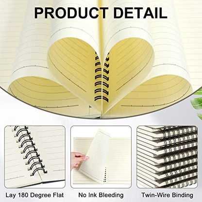 Yahenda 18 Pcs Spiral Notebooks Bulk, A5 8.3 x 5.5 Inch College Ruled Lined Notebooks, 100 Pages Soft Cover Journals for Students Classroom Office Back to School Supplies (Dark Gray) - color: Dark Gray